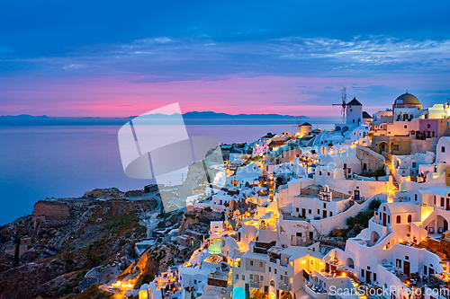 Image of Famous greek tourist destination Oia, Greece