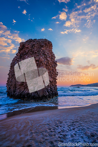 Image of Fyriplaka beach on sunset, Milos island, Cyclades, Greece