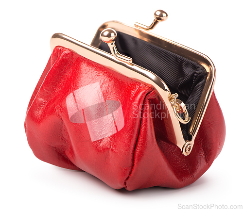 Image of Open red purse