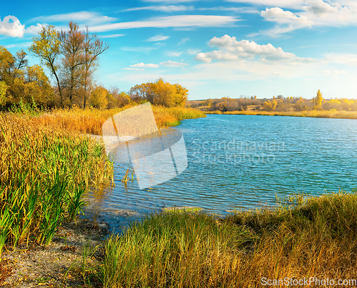 Image of Orange autumn on river