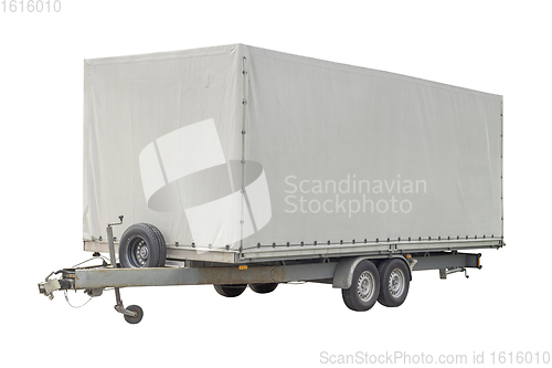 Image of isolated white trailer