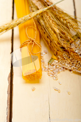 Image of organic Raw italian pasta and durum wheat