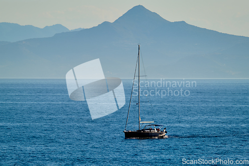 Image of Yacht in Aegean Sea