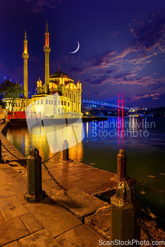 Image of Ortakoy Mosque and Bosphorus