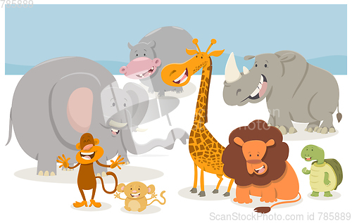 Image of safari cartoon animal characters
