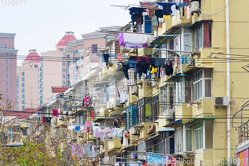 Image of Shanghai building Clothes drying China