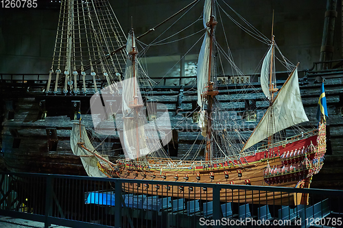 Image of Stockholm, Swden - Novemer 6, 2018. Visit of The Vasa ship in Vasa Museum.