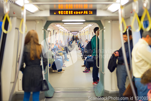 Image of People subway train Bucharest, Romania