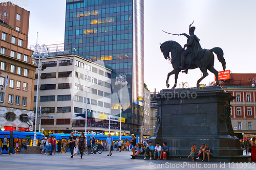 Image of People Ban Jelacic square Zagreb