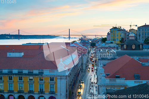 Image of Lisbon Old Town street twilight