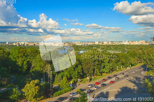 Image of Kiev on green banks Dnipro