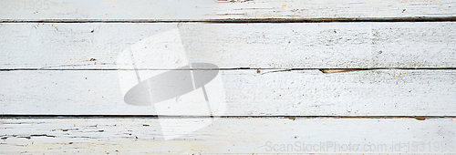 Image of Old wood board painted white. Banner background