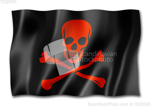 Image of Pirate flag, Jolly Roger isolated on white