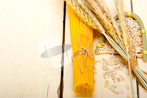 Image of organic Raw italian pasta and durum wheat