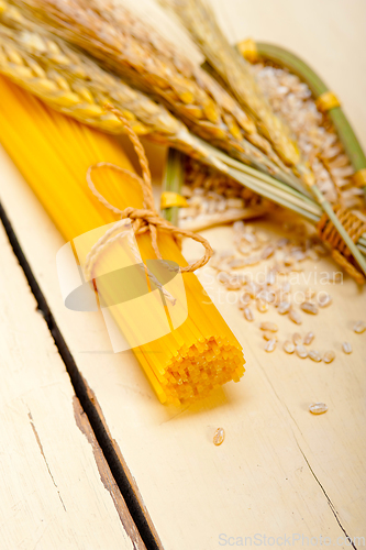 Image of organic Raw italian pasta and durum wheat