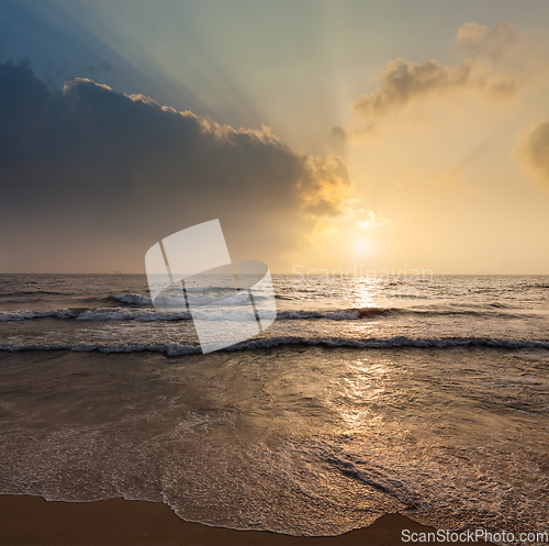 Image of Tropical vacation background - ocean sea sunrise