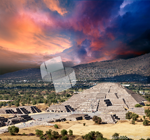 Image of Pyramid of the Moon. Teotihuacan, Mexico