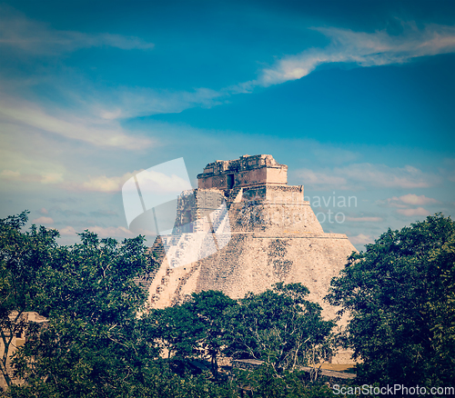 Image of Mayan pyramid Pyramid of the Magician, Adivino