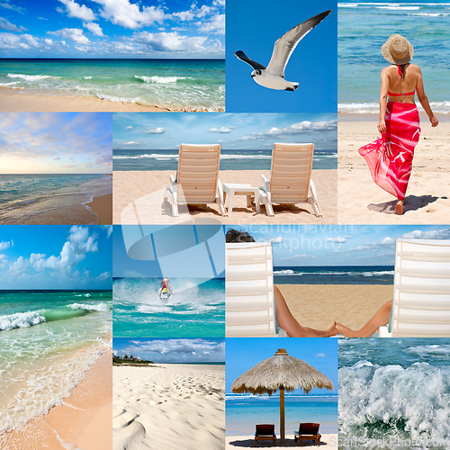 Image of Collage about beach vacations