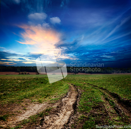 Image of Countryside landscape with dirt road