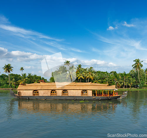 Image of Houseboat on Kerala backwaters, India