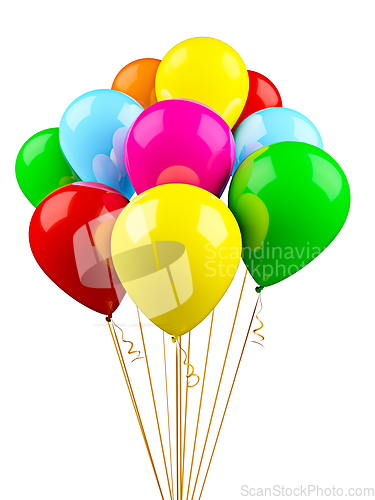 Image of Colorful multicolored balloons isolated on white