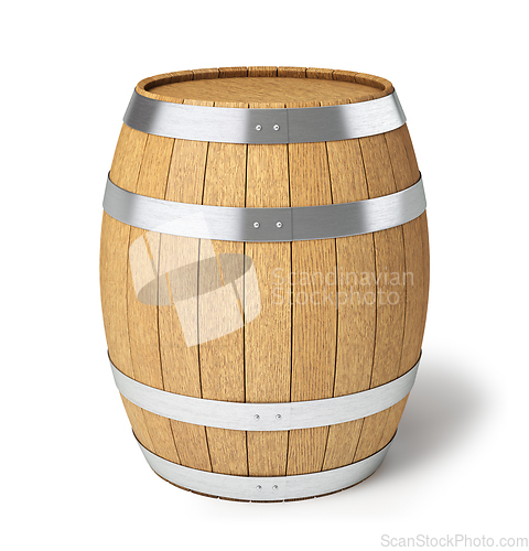 Image of Wooden barrel isolated on white