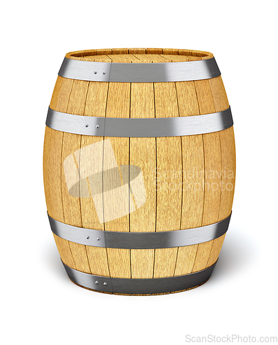 Image of Wooden barrel isolated on white