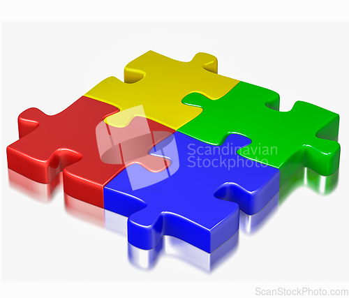 Image of Color puzzle jigsaw pieces isolated on white background