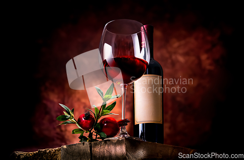 Image of Pomegranate wine on a table