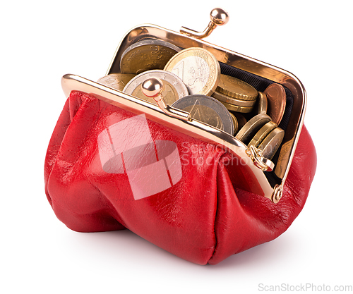 Image of Red wallet with coins