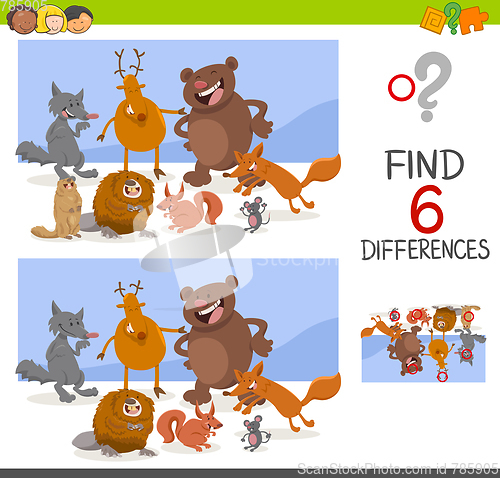 Image of game of differences with animals