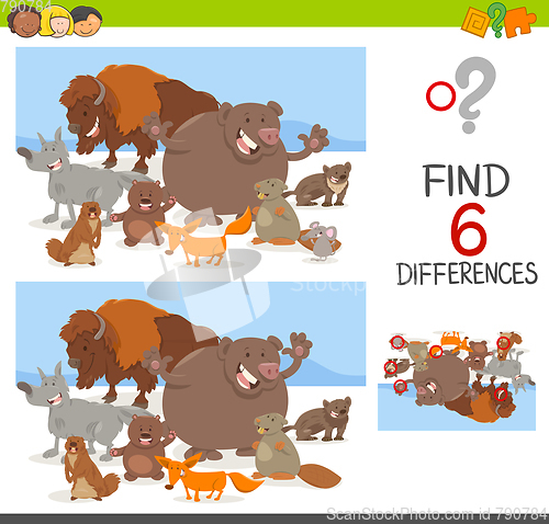 Image of spot differences game with animals