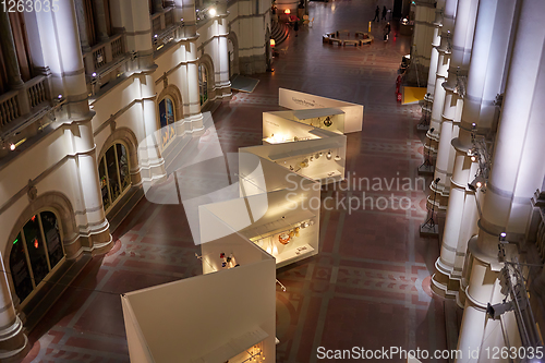 Image of Stockholm, Sweden - November 6, 2018: Interior of Nordic Museum. It is dedicated to the cultural history and ethnography of Sweden.