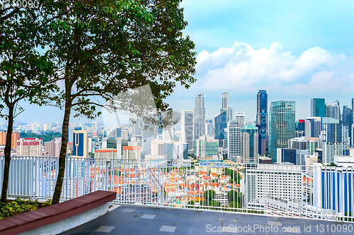 Image of Aerial Singapore cityscape from viewpoint