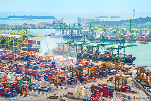 Image of Singapore cargo shipping port harbor