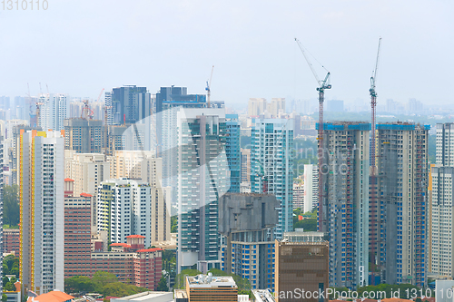 Image of Construction site crane buildings Singapore
