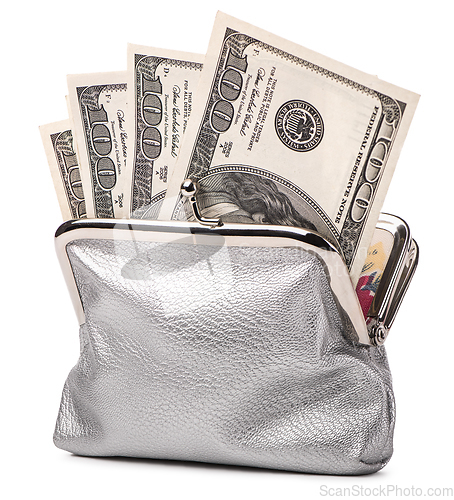 Image of Silver purse and dollars