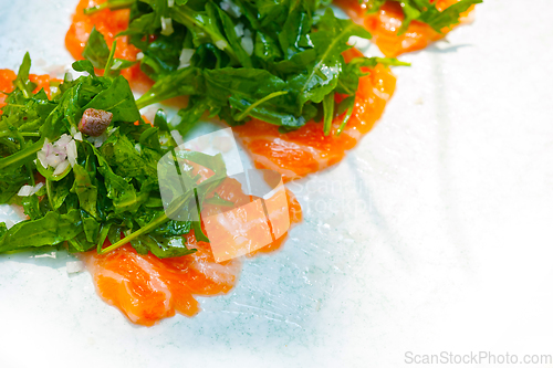 Image of fresh salmon carpaccio