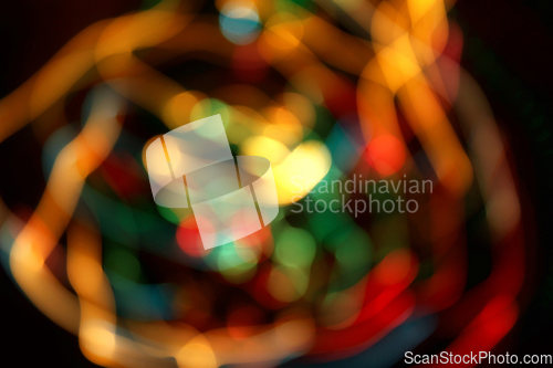 Image of Abstract bright colorful chaotic motion blurred lights backgroun