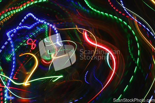 Image of Abstract colorful motion lights background