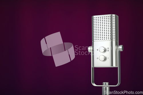 Image of Modern silver microphone