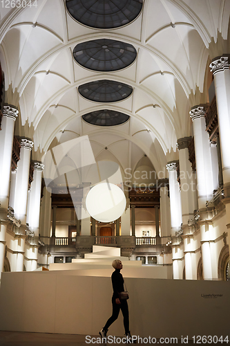 Image of Stockholm, Sweden - November 6, 2018: Interior of Nordic Museum. It is dedicated to the cultural history and ethnography of Sweden.