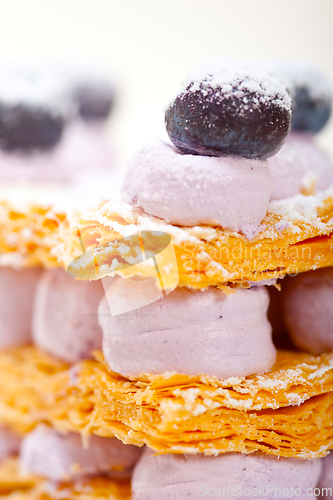 Image of napoleon blueberry cake dessert