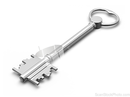 Image of Metal key on white