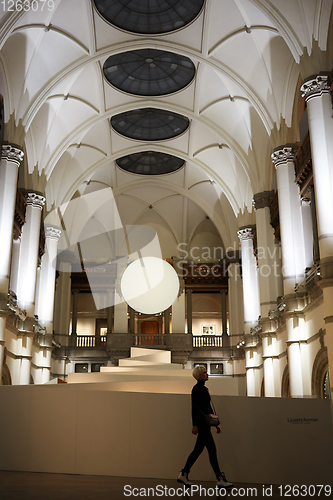 Image of Stockholm, Sweden - November 6, 2018: Interior of Nordic Museum. It is dedicated to the cultural history and ethnography of Sweden.