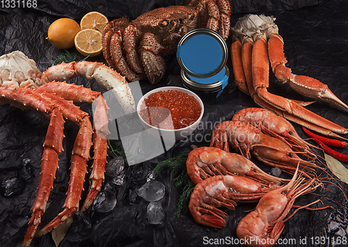 Image of Set of fresh seafood