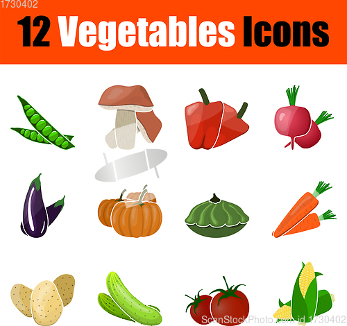 Image of Vegetables Icon Set