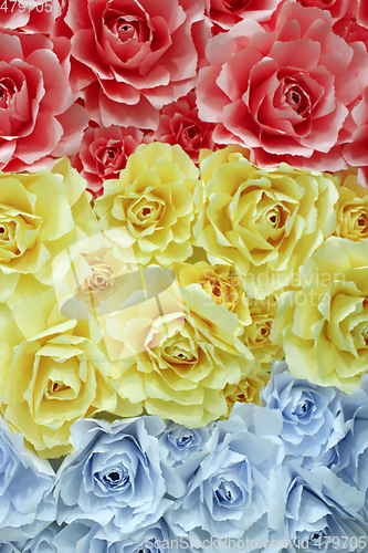 Image of roses made from colored paper