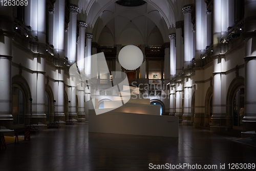 Image of Stockholm, Sweden - November 6, 2018: Interior of Nordic Museum. It is dedicated to the cultural history and ethnography of Sweden.